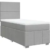 vidaXL Boxspring met matras stof lichtgrijs 80x200 cm