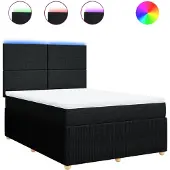 Syfax Boxspring met matras stof zwart 160x200 cm