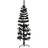 Prolenta Maison Exclusive - Kunststof halve kerstboomstandaard, slank, zwart, 150 cm