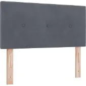 vidaXL LED Hoofdbord met LED-stripverlichting Grijs 100 cm Fluweel