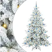 Syfax Kunstmatige Inklapbare Kerstboom Wit 210 cm PVC en staal