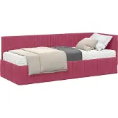 Syfax Hoekbedframe met Matras 2 st Wijnrood 80 x 200 cm Fluweel