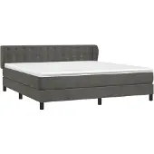 Syfax Boxspring met matras fluweel donkergrijs 180x200 cm