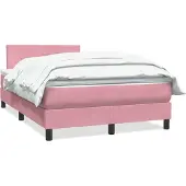 Syfax Boxspring met matras fluweel roze 120x220 cm