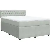 vidaXL Boxspring met matras fluweel lichtgrijs 140x200 cm