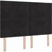 vidaXL LED Hoofdbord met LED-stripverlichting Zwart 160 cm Fluweel