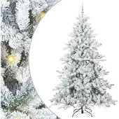 Syfax Kunstmatige Inklapbare Kerstboom Wit 240 cm PVC en staal