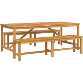 Syfax Tuin eettafelset 3 st Bruin Massief Acaciahout