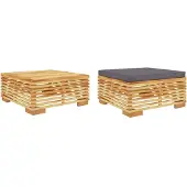 vidaXL 2-delige Loungeset massief teakhout