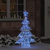 Prolenta Maison Exclusive - Kerstboom met 100 LED-lampjes, blauw, 120 cm, acryl