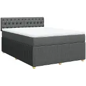 Syfax Boxspring met matras stof donkergrijs 140x200 cm