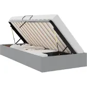 vidaXL Opbergbed met opslag Lichtgrijs 90 x 190 cm Stof