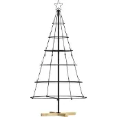 Syfax Kerst Cone Boom met standaard Zwart 154 cm Staal