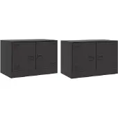 Syfax Tv-meubelen 2 st 67x39x44 cm staal zwart