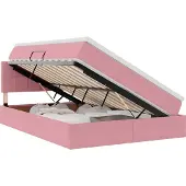 Syfax LED Opslagbed met Matras Roze 140 x 200 cm Fluweel