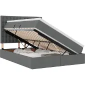 vidaXL Opslag bed met matras met opslag Donkergrijs 140 x 200 cm Stof