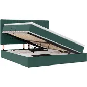 vidaXL LED opbergbed met matras Donkergroen 180 x 200 cm Fluweel
