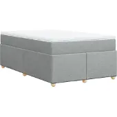 vidaXL Boxspring met matras stof lichtgrijs 120x190 cm