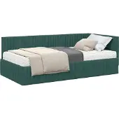 Syfax Hoekbedframe met Matras 2 st Donkergroen 100 x 200 cm Fluweel