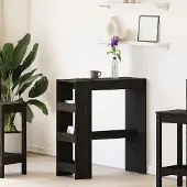 Prolenta Maison Exclusive - Barkruk met plank, zwart, eikenlook, 90x40x103,5 cm