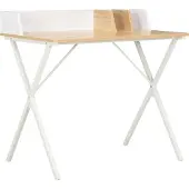 Prolenta Maison Exclusive - Bureau, wit en naturel, 80x50x84 cm
