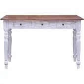 Syfax Bureau met lades 117x57x75 cm massief mahoniehout wit