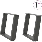 Syfax Salontafelpoten 2 st U-vormig 50x(42-43) cm staal antraciet