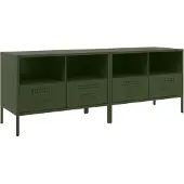 Syfax Tv-meubelen 2 st 68x39x50,5 cm staal olijfgroen