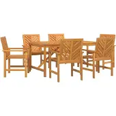 Syfax Tuin eettafelset 7 st Bruin Massief Acaciahout