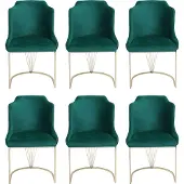 AEA Luxus Designer Grüner Esszimmerstuhl 6x Stühle Einsitzer Moderne Esszimmer