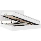vidaXL Opbergbed met LED met opslag Zuiver Wit 200 x 200 cm Kunstleer