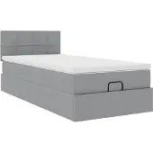 Syfax Bed met matras 90x200 cm stof lichtgrijs