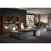 AEA Schreibtisch Leder Büro Tische Designer Einrichtung Tisch Möbel Sessel Set 2tlg.