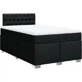 vidaXL Boxspring met matras stof zwart 120x190 cm