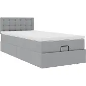 Syfax Bed met matras 90x200 cm stof lichtgrijs
