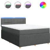 Syfax Boxspring met matras stof donkergrijs 160x200 cm