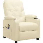 Syfax Massagestoel kunstleer crèmekleurig