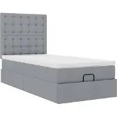 Syfax Bed met matras 90x200 cm stof lichtgrijs