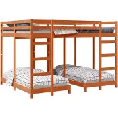 Syfax Drie-hoog Bunk Bed Frame Wasbruin 160 x 200 cm