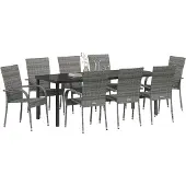 vidaXL Tuin Eettafel Set 5 st Grijs Gepoedercoat staal