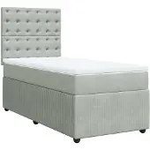 Syfax Boxspring met matras fluweel lichtgrijs 100x200 cm