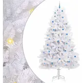 Syfax Kunstmatige Inklapbare Kerstboom Wit 300 cm PVC en staal