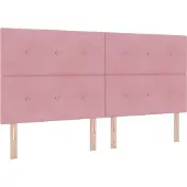 vidaXL LED Hoofdbord met LED-stripverlichting Roze 200 cm Fluweel