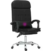 Syfax Kantoorstoel massage verstelbaar kunstleer zwart