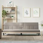 Prolenta Maison Exclusive - Slaapbank met bekerhouders, taupekleurige stof
