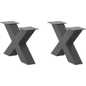 Syfax Salontafelpoten 2 st X-vormig 50x(30-31) cm staal antraciet