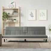 Prolenta Maison Exclusive - Slaapbank met bekerhouders, donkergrijs, stoffen bekleding