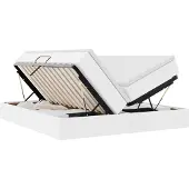 vidaXL Opbergbed met matras met matras Wit 180 x 200 cm Kunstleer