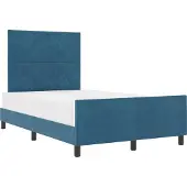 vidaXL Boxspring bed met hoofdeinde Donkerblauw 120 x 200 cm Fluweel