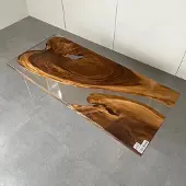 AEA Esstisch Epoxid Harz Echtes Holz Massive Möbel Wasserfall Epoxy Tisch 181x81cm